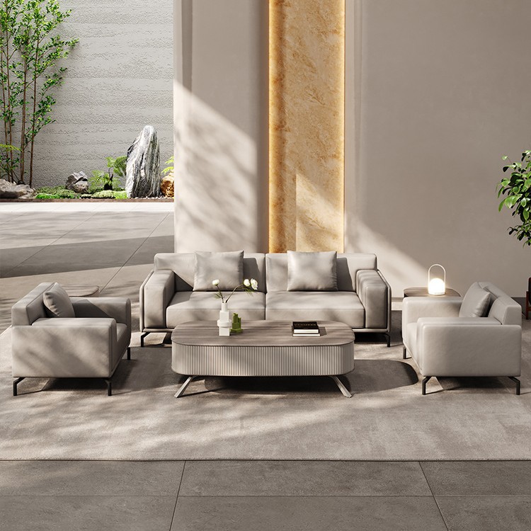 Office Furniture First - Lederen kantoorbankcombinatie, receptieruimte meubilair, eerste laag