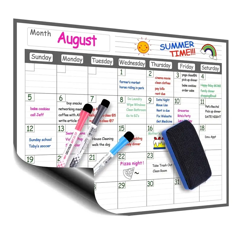 Dry Erase Weekly - 1 Set Magnetische Koelkast Droog Wissen