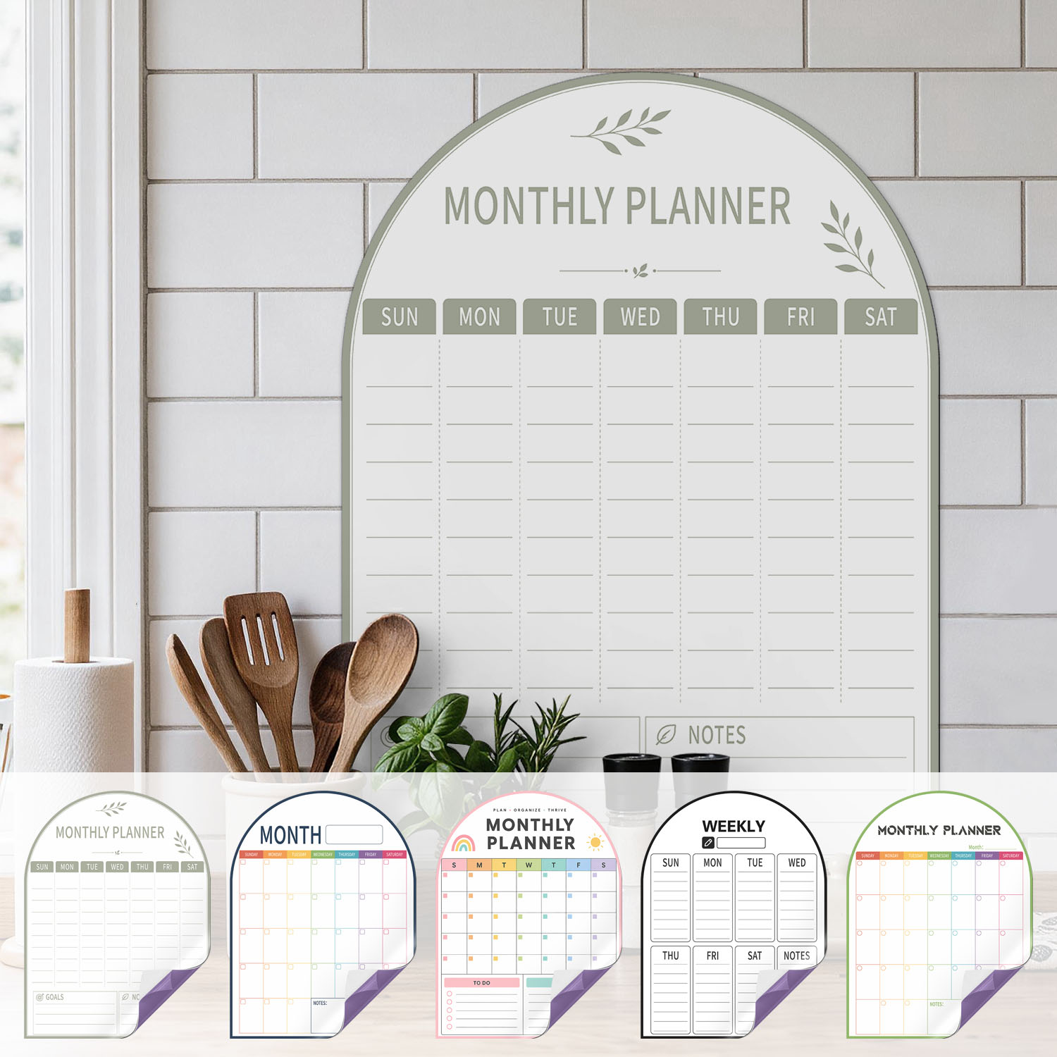 Dry Erase Weekly - Vijflaags schuim weekplanner sticker 30×40cm zelfklevend,