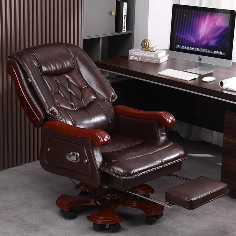 Office Furniture First - Leren stoel Eerste laag koeienhuid Grote
