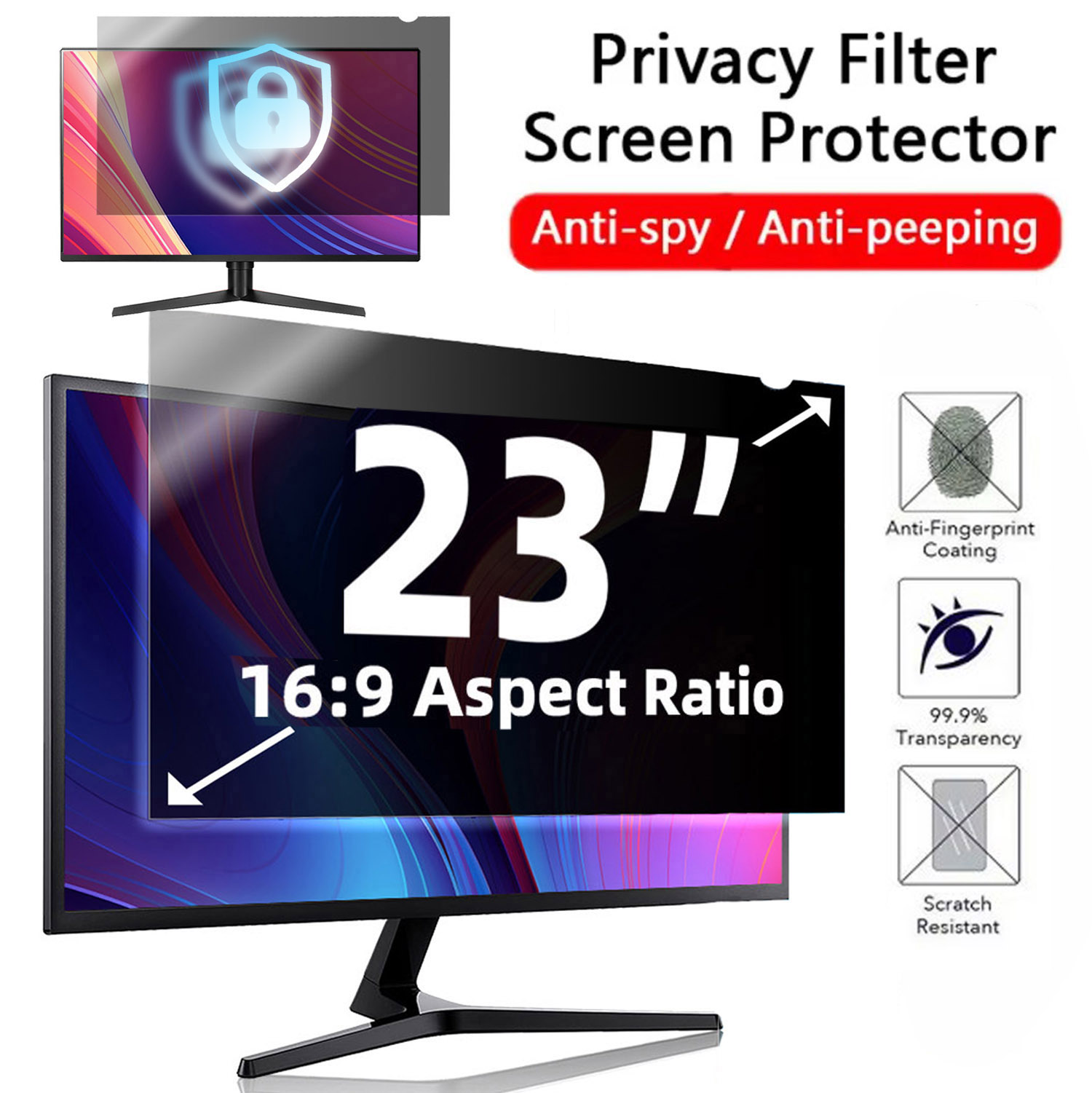 Monitor Privacy Filter - 23 Inch Voor Computer Privacy Scherm