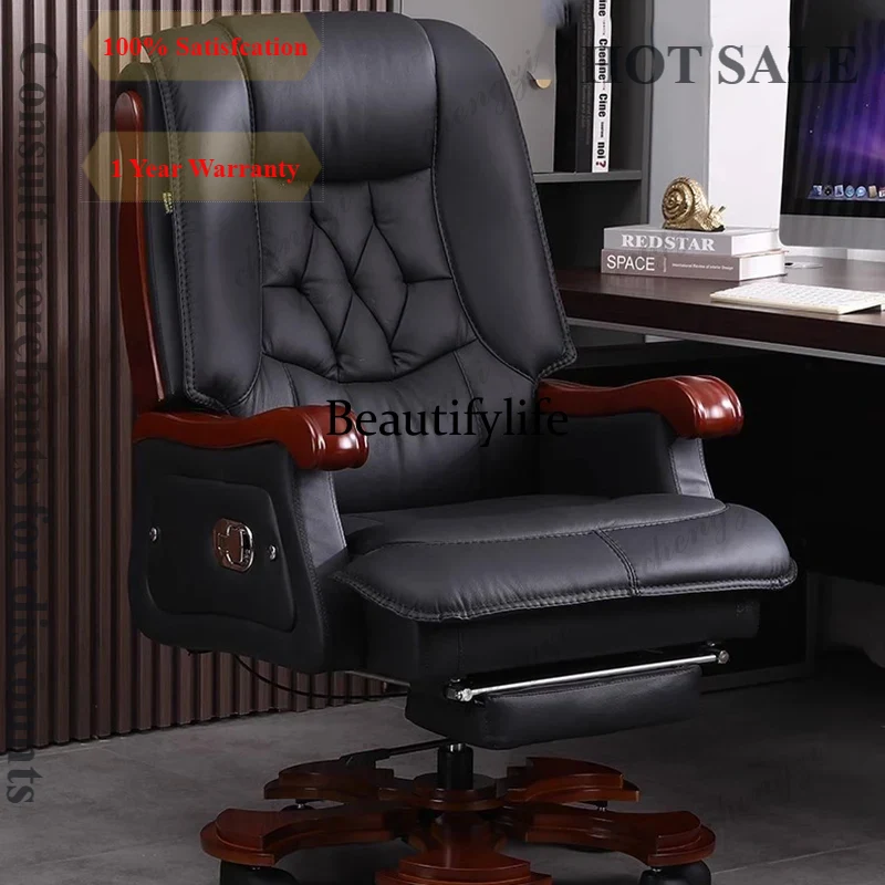 Office Furniture First - R134 Lederen stoel Eerste laag koeienhuid