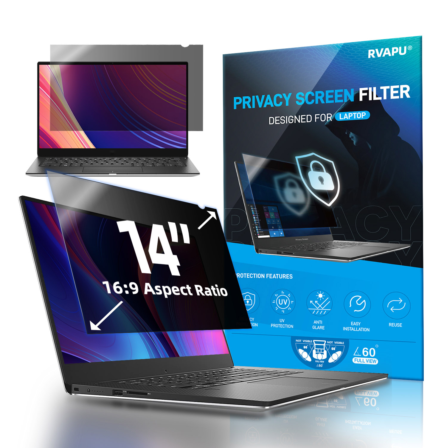 Monitor Privacy Filter - Voor Laptop 14 inch Privacy Anti-gluren/spion
